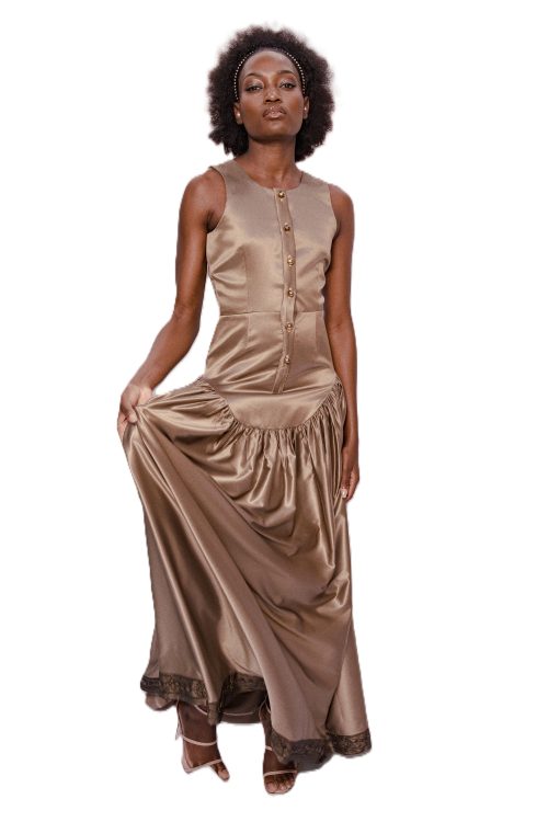 Golden Creme Maxi Dress